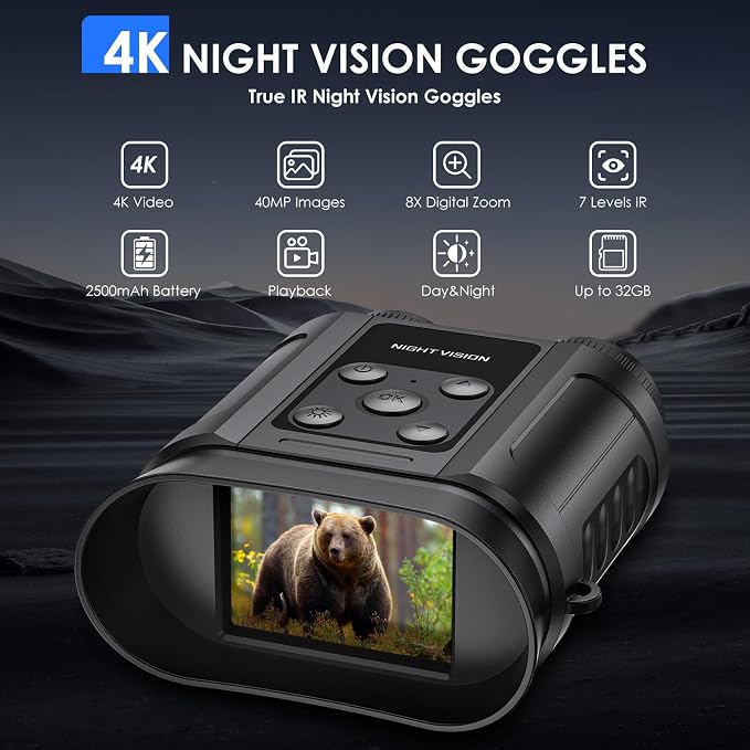 Night Vision Goggles, Compact Night Vision Binoculars, 32GB Card Included - Image 2