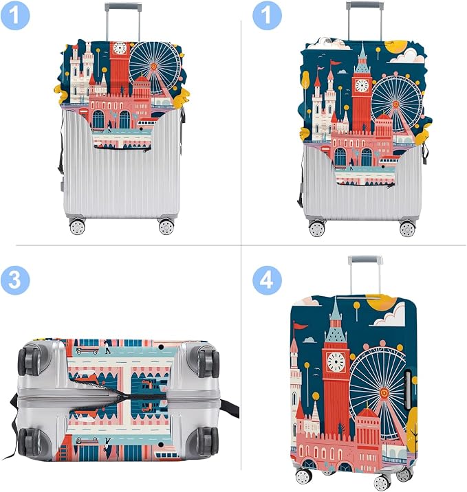 Luggage Cover Washable Suitcase Protector Anti-Scratch, Stretchable Fit - Image 5