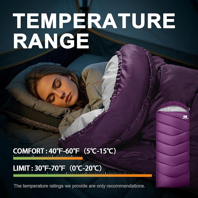 Sleeping Bags for Adults Cold Weather, Waterproof, Lightweight Camping Sleeping - Image 5