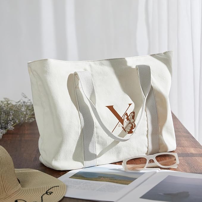 AW BRIDAL Monogram Canvas Tote Bag - Image 5