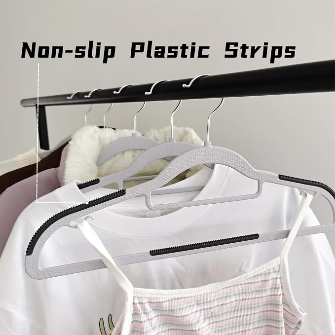 30 Pack Plastic Clothes Hangers Non Slip - Image 5
