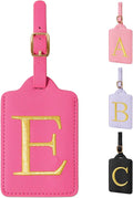 Personalized Rose Red Leather Initial Luggage Tags by izuzta