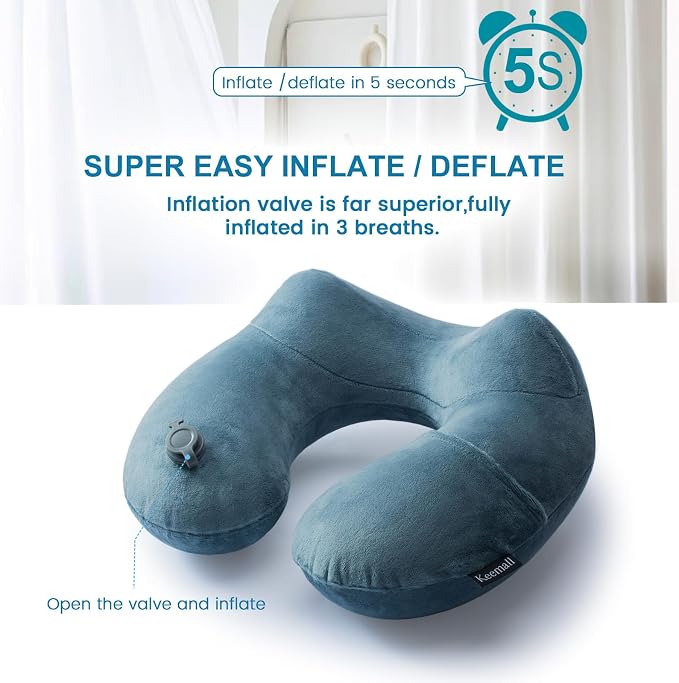 2Pack Inflatable Travel Neck Pillow - Image 3