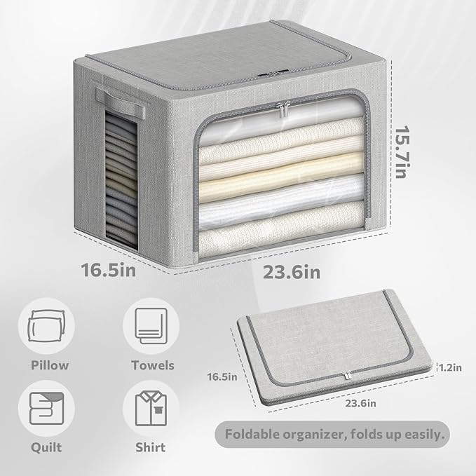 4 Pack Clothes Storage Bins - Image 6