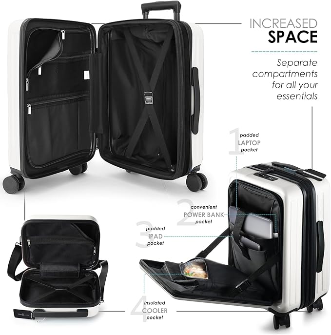 Hard Shell Luggage Sets with Spinner Wheels 4 Piece, Expandable Large Suitcases - Image 6