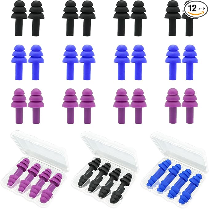 Ear Plugs for Sleeping, 12 Pair Earplugs Noise Canceling Soft Silicone Ear Plug by AXBUS