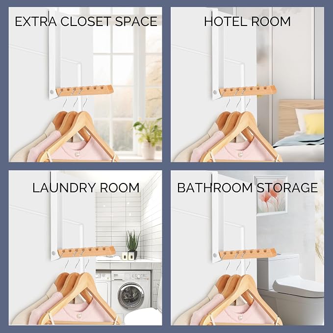 Over The Door Clothes Hanger – Portable Retractable Travel-Friendly Laundry - Image 6