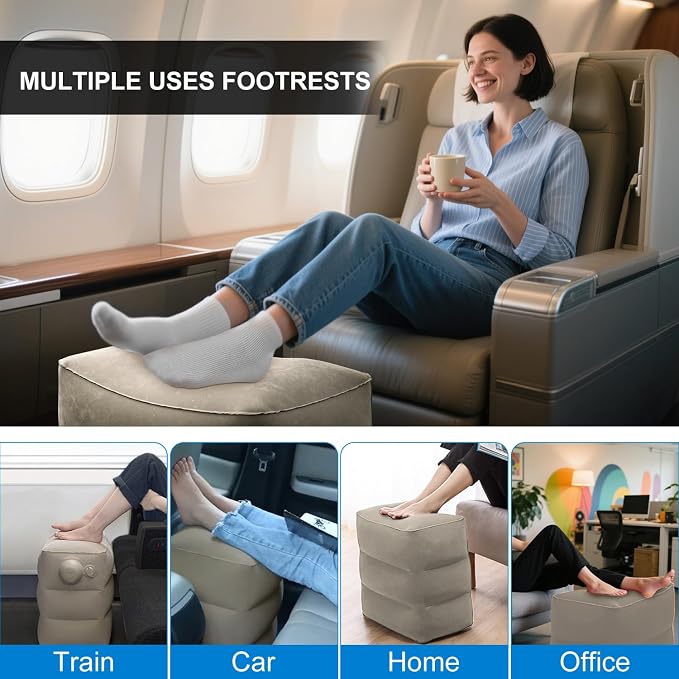 1 Pack Inflatable Travel Foot Pillow, Inflatable Leg Pillow Outdoor Stool - Image 6