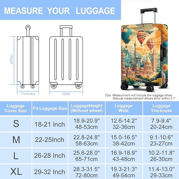 Luggage Cover Washable Suitcase Protector Anti-scratch Suitcase cover Fits - Image 6