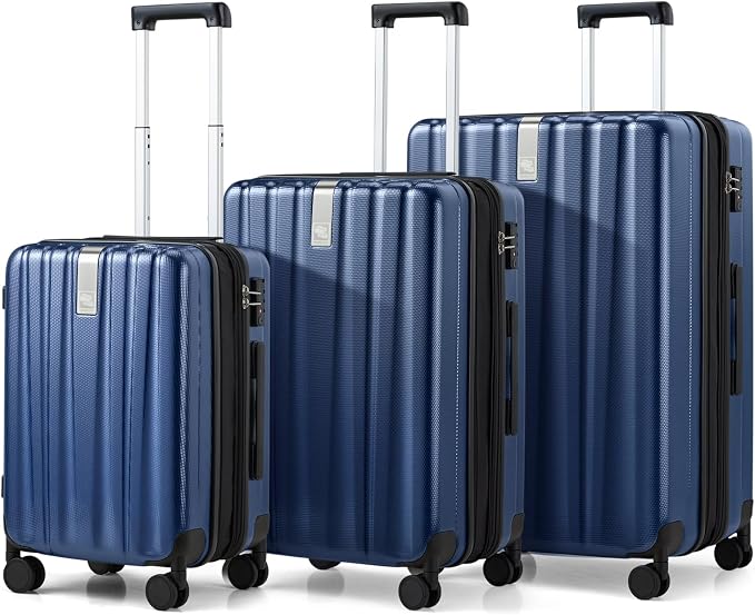 Hanke Expandable Hardshell Luggage Sets 3 piece Carry On Luggage by Hanke