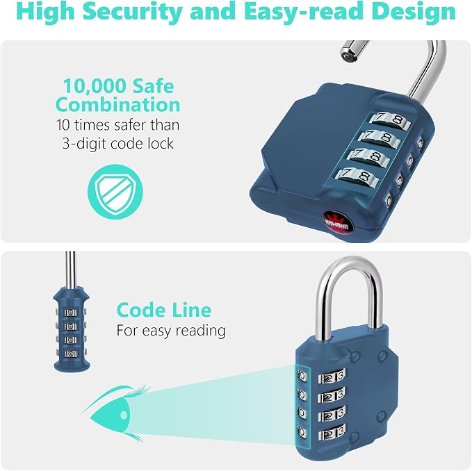 CL11BG Combination Lock, 4 Digit Outdoor Combination Padlock Set Your own - Image 4