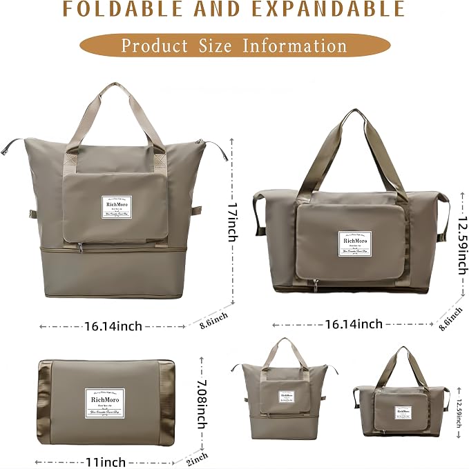 Large Capacity Foldable Travel Bag, Expandable lightweight Carry on Bag - Image 2