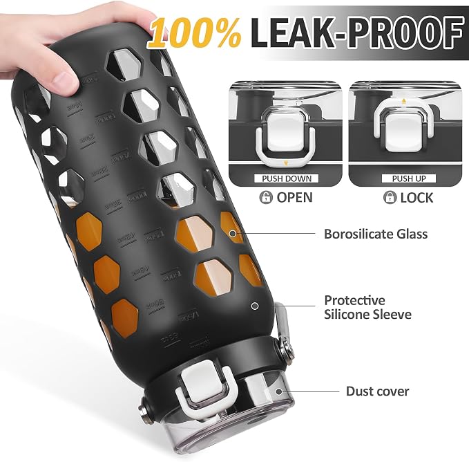 MUKOKO 64oz Glass Water Bottles - Image 4