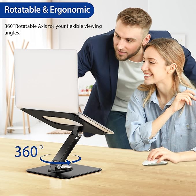 BESIGN LSX7 Laptop Stand with 360 Rotating Base, Ergonomic Adjustable Notebook - Image 7