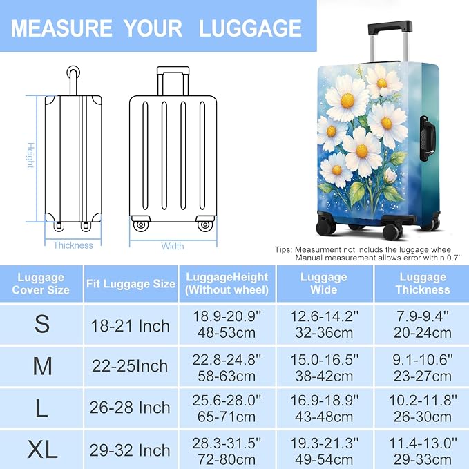 Luggage Cover Washable Suitcase Protector Anti-Scratch, Stretchable Fit - Image 7