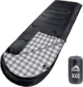 MEREZA Flannel Sleeping Bag for Adults XL, Large Wide Sleeping Bags for Camping by MEREZA