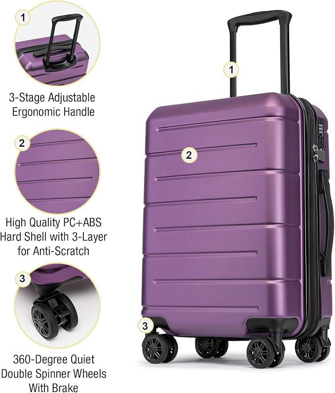 KYME Hardside Expandable Carry On Luggage 22x14x9 Airline Approved - Image 5