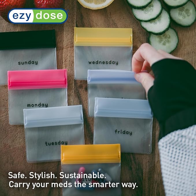 EZY DOSE Reusable 7-Day Pill Pouch Set, Durable Multi-Purpose Travel-Sized - Image 5
