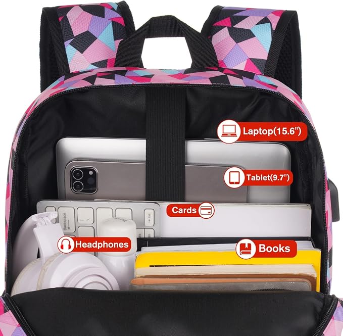 Unisex School Backpack Leaves, Casual Bookbag Adults and Teens Schoolbag - Image 4