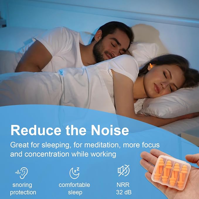Ear Plugs for Sleeping, 12 Pair Earplugs Noise Canceling Soft Silicone Ear Plug - Image 3
