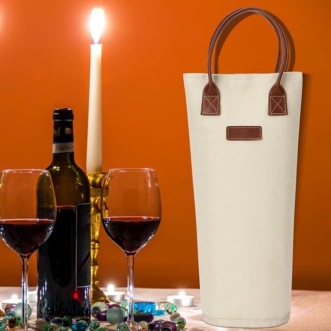 ZORMY Single Bottle Insulated Wine Tote, 1 Bottle Wine Carrier Bag Padded Wine - Image 5