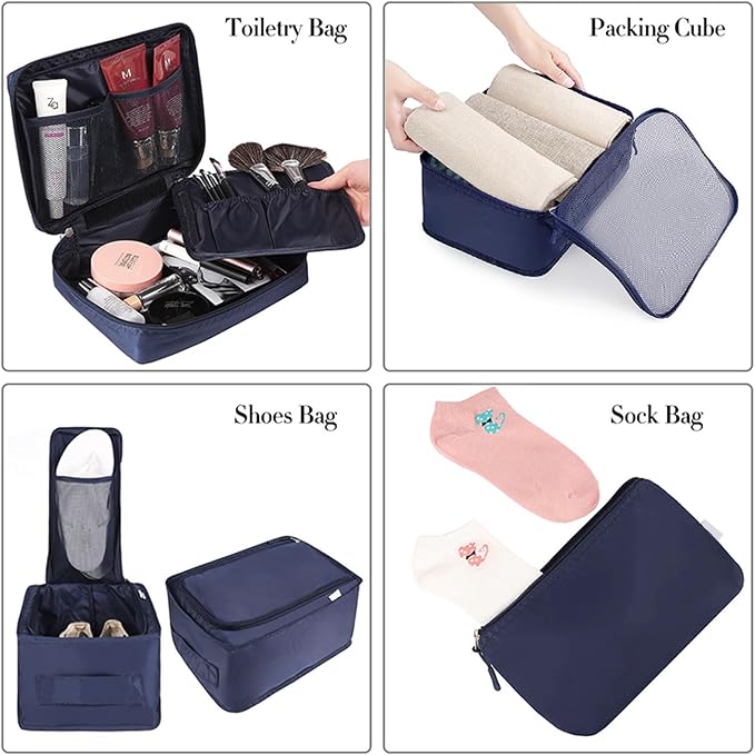BAGAIL 8 Set Packing Cubes Luggage Packing Organizers - Image 3