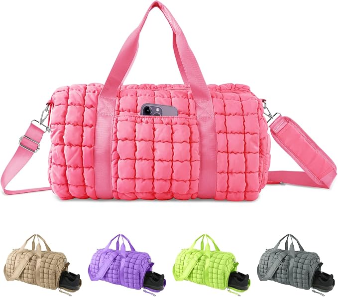Quilted Travel Duffle Bag Gym Bag by XSUIOY