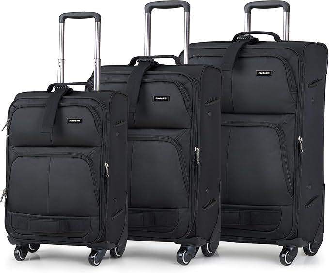 Hanke 3 Piece luggage Sets Softside Expandable luggage by Hanke