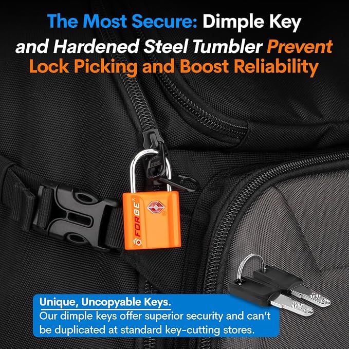 TSA Approved Luggage Locks, Ultra-Secure Dimple Key Travel Locks - Image 6