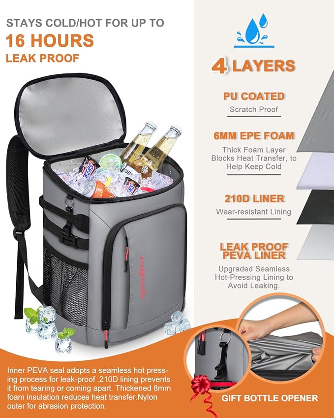 Capolo 36/45 Cans Cooler Backpack Insulated Waterproof - Image 4