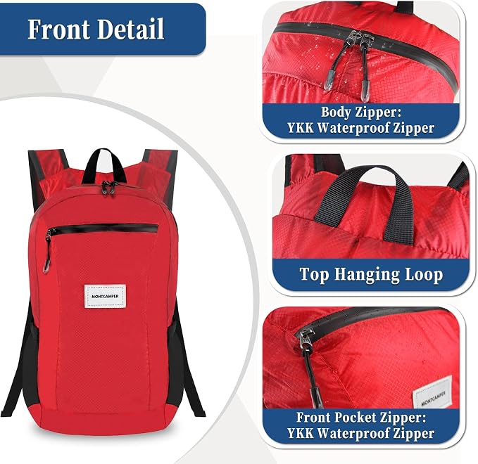 Hiking Daypack - Lightweight & Water-Resistant Portable Backpack - Image 4