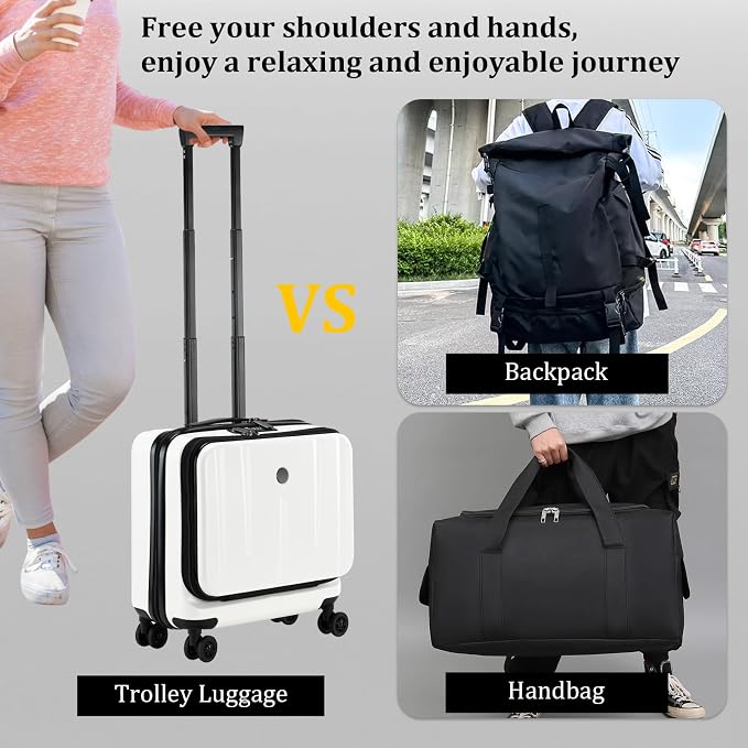16 Inch Carry On Luggage with 2 Compartments - Image 6