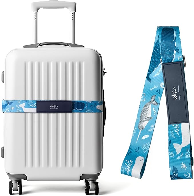 Luggage Straps for Suitcases, Adjustable Luggage Elastic Belt, Travel by EKAX