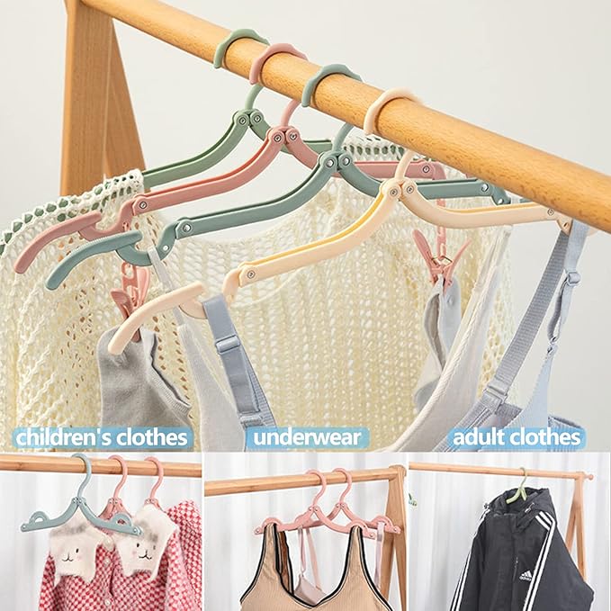 24 PCS Foldable Non Slip Plastic Clothes Hangers - Image 5
