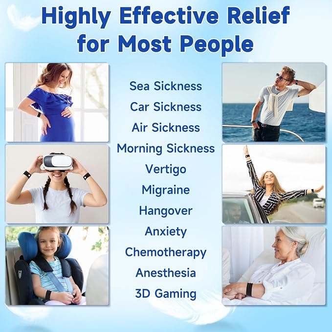 LYJEE Motion Sickness Bands for Adults and Kid Morning Sickness Relief Through - Image 2