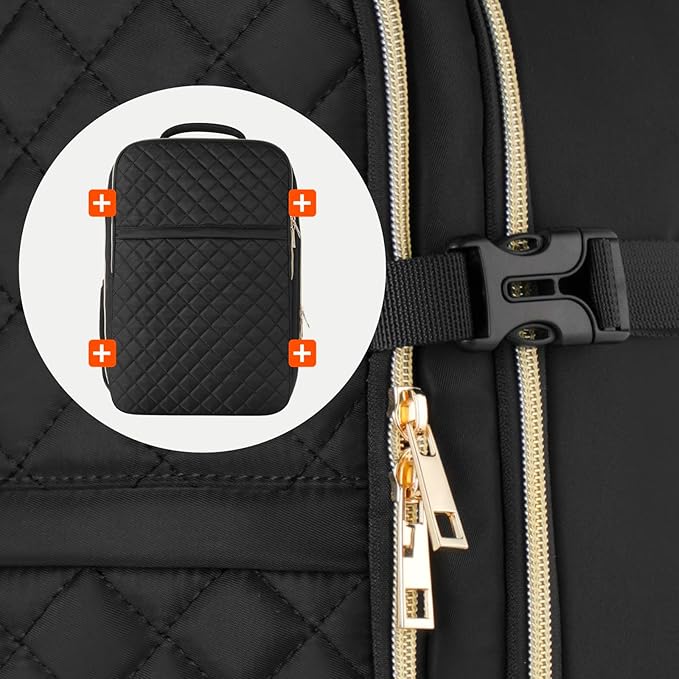 MOMUVO Large Travel Backpack Women, Flight Approved Carry On Backpack, Water - Image 6