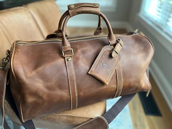 Mullis Mercantile Leather Weekender Bag, an ideal men's classic. Perfect - Image 3