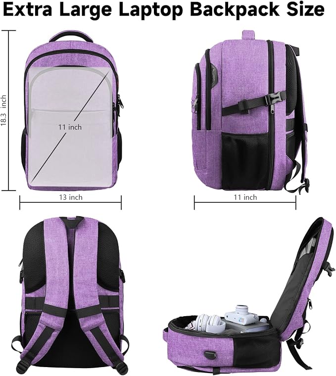 Lapsouno Extra Large Travel Backpack, Travel Laptop Backpack, TSA Friendly - Image 6