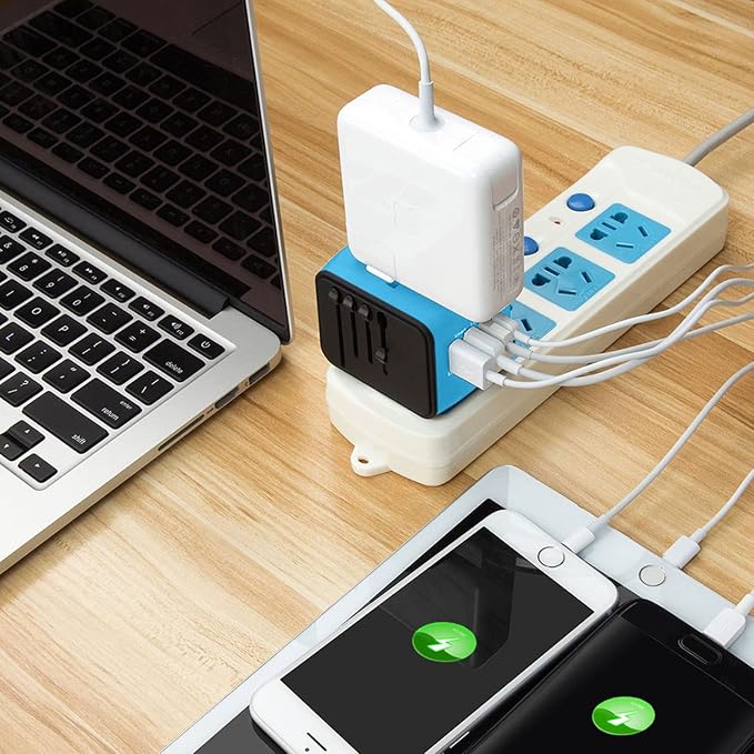 Universal International Travel Power Adapter W/Smart High Speed 2.4A 4xUSB Wall - Image 7