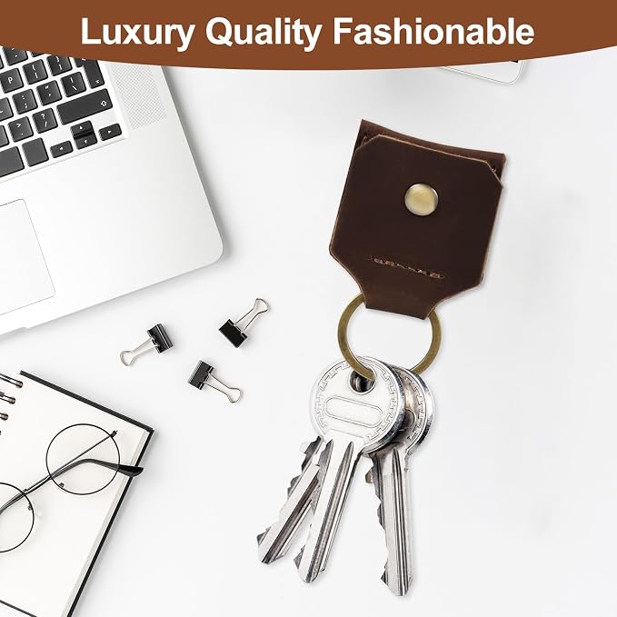 Jack&Chris Genuine Leather SD Card Holder Keychain, Anti-Shock Anti-Dust SD - Image 4