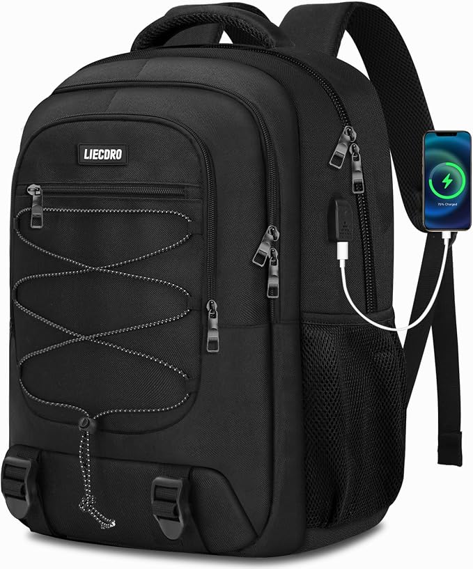 Black Backpack for Men Women, Backpack for School, School Backpacks for Boys by Unknown