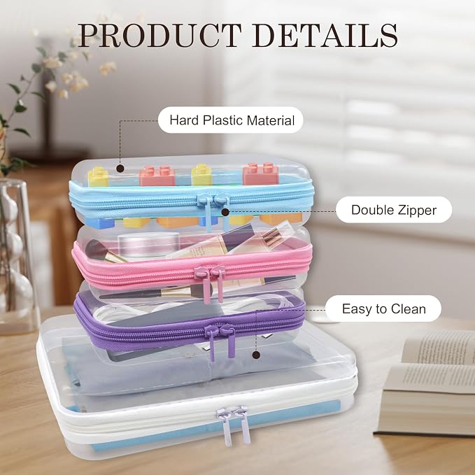 4PCS Clear Hard Zipper Case - Image 3