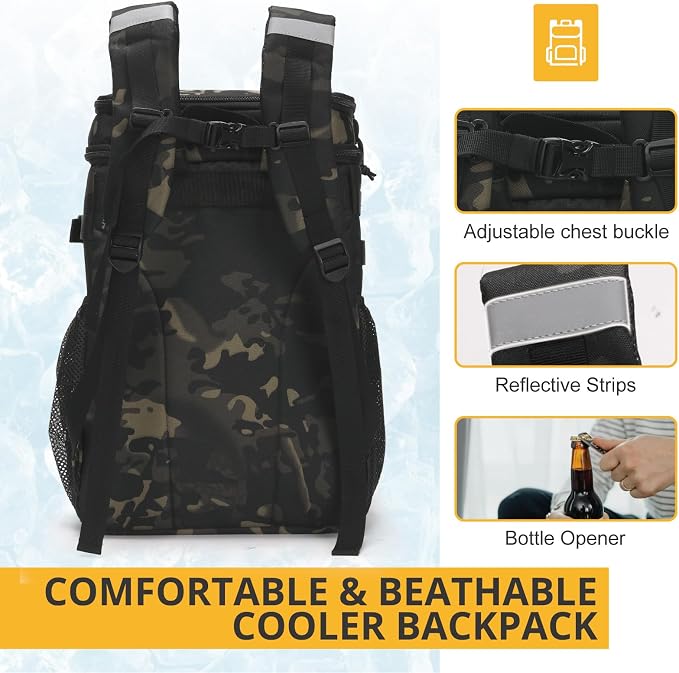 Tactical Backpack Cooler, Soft Lightweight Leakproof Cooler Backpack, Insulated - Image 7