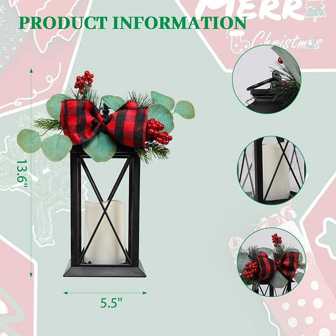 Christmas Outdoor Decor Lanterns 2 Pack, Front Porch, Gift - Image 4