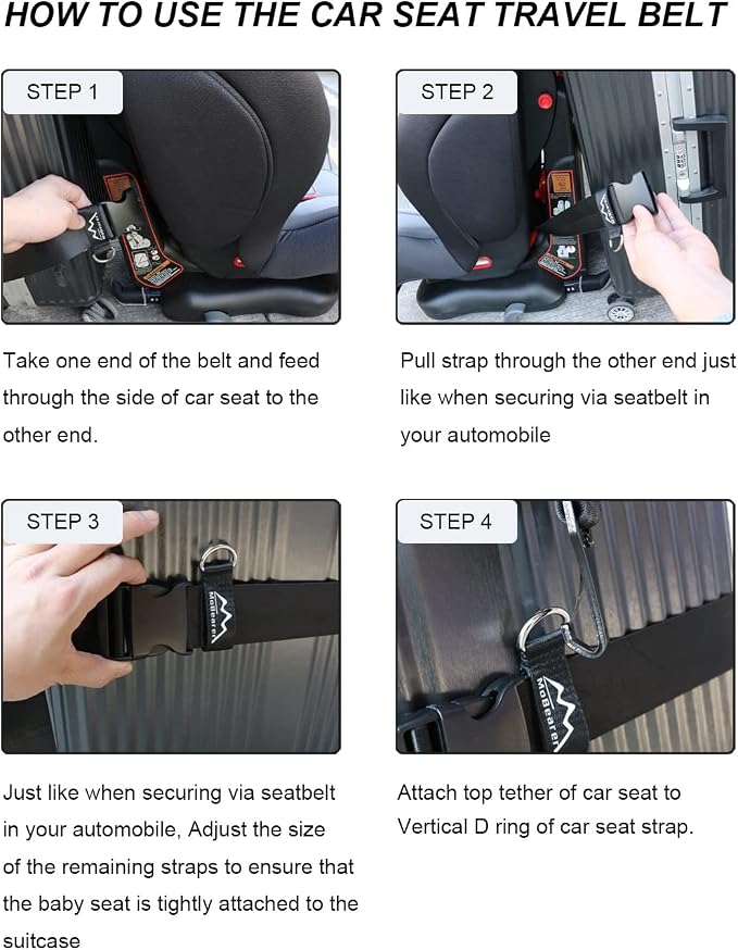 Car Seat Travel Belt to Suitcase, Car Seat Travel Strap to Convert Kid Car Seat - Image 3