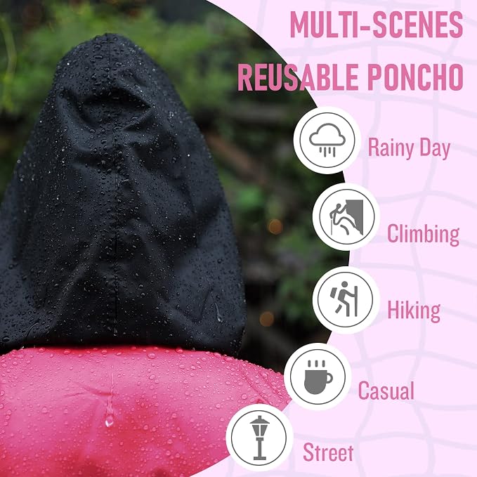 SaphiRose Rain Poncho Jacket Coat Hooded - Image 5