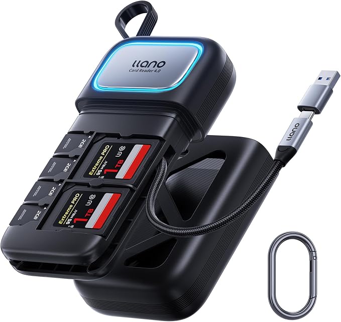 llano 2-in-1 High-Speed SD/Micro SD Card Reader Adapter, Holder Case, Built-in by llanoforabetterlife