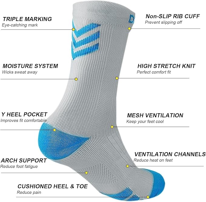 DOVAVA Dri-tech Compression Crew Socks, Comfort Boost Circulation - Image 4