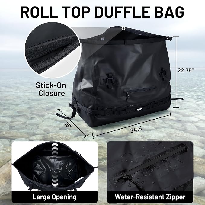 MIER Large Waterproof Duffel Bag Rolltop Dry Backpack Duffle Bags - Image 3