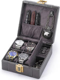 BISON DENIM Watch Box, 4 Watch Travel Case by BISONDENIM